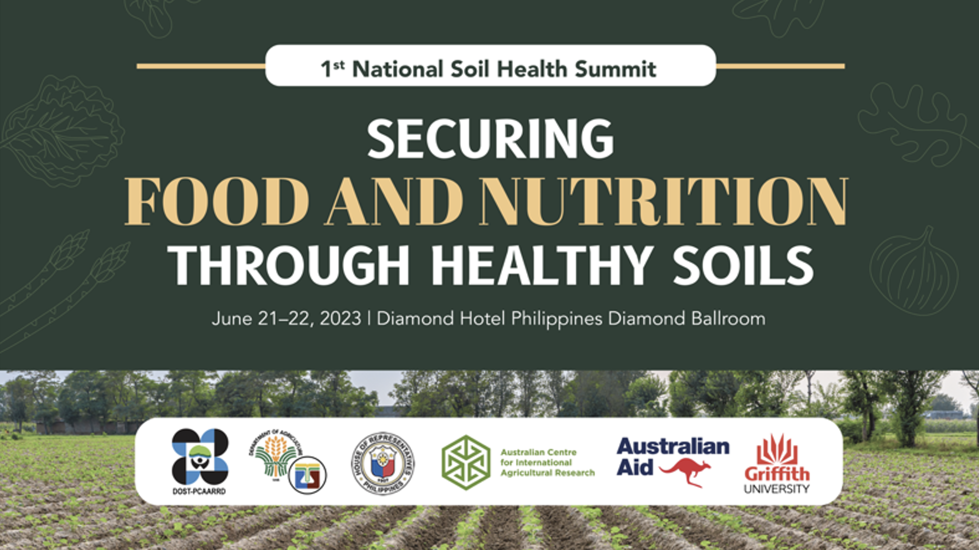 Official banner of the 1st National Soil Health Summit